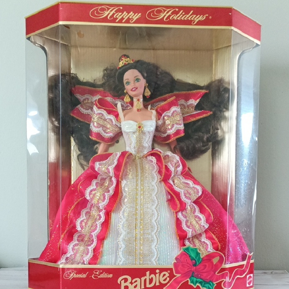 Barbie Holiday Special Edition Doll - Red, White & Gold Festive Gown 1997